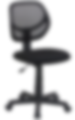 Amazon Basics Low-Back Desk Chair product image of black mesh chair.
