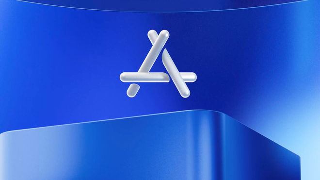 apple app store logo on blue background