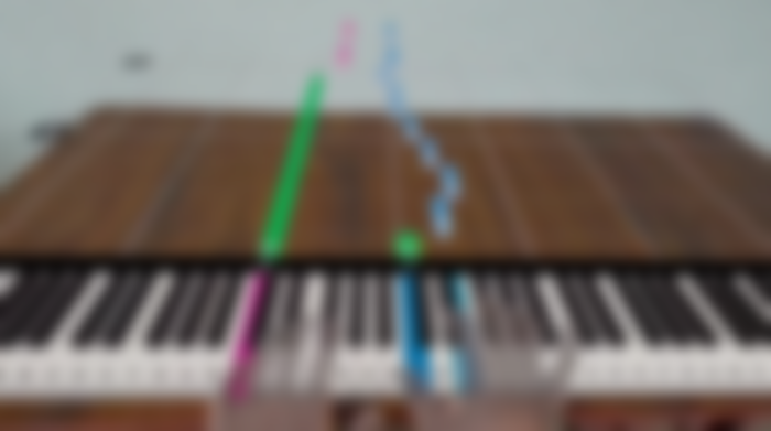 Best Meta Quest 3 mixed reality games - An image of a person playing a piano in mixed reality
