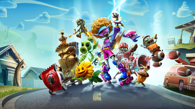 plants vs zombies garden warfare 3 leaked a bunch of plants and zombies in costumes pose onscreen