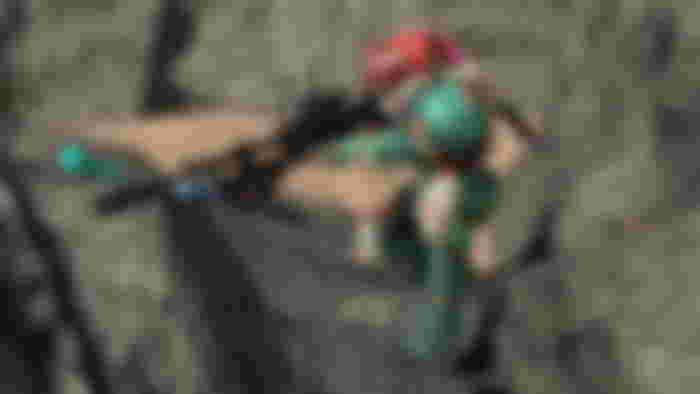 Halo Infinite Christmas Spartan wearing a Santa hat, sniping on Blood Gulch next to Tucker and Church from Red vs Blue