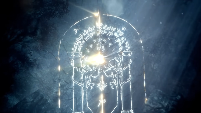 The Doors of Durin glowing.