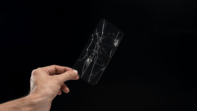 Broken screen protector.