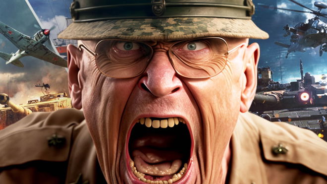 A military drill sergeant screaming at War Thunder players for leaking classified military documents 