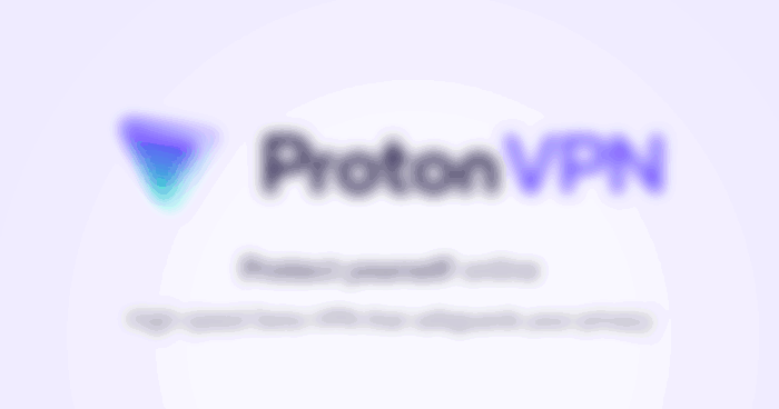 The Proton VPN logo in black and purple with a triangular emblem on the left side.