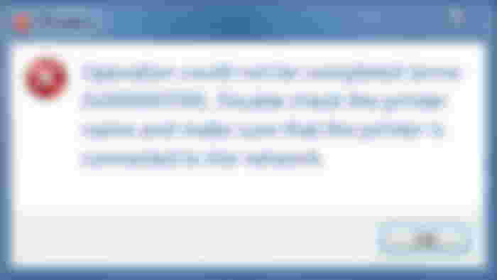 Printer error 0x00000709 message