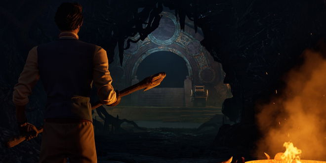 Nightingale player entering a dungeon in nightingale