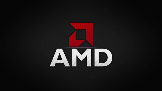 AMD logo on black background
