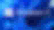 windows 11 text and logo with blue background