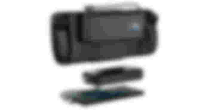 Antank Magnetic Power Bank product image of a black power bar connected to the back of a Steam Deck with a phone charging beneath it.