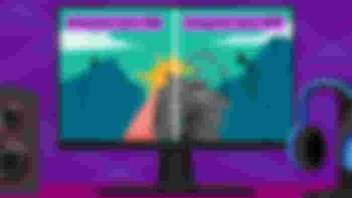 Graphic image of a black monitor comparing Adaptive Sync on and off.
