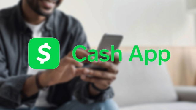 Can you deposit a check on Cash App? - An image of the Cash App logo with a person using their smartphone in the background