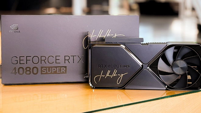 Nvidia RTX 4080 SUPER and box signed by the CEO