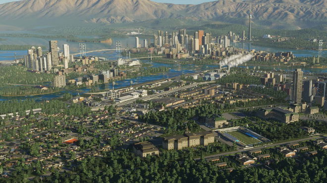 Cities Skylines 2 gameplay of a forest city