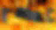 flames in background rtx 4090 in middle with two adapters on left and right