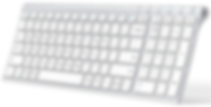 iClever BK10 product image of a white and grey keyboard.
