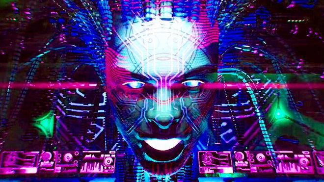 OpenAI GPT-4 Turing Test; SHODAN from System Shock Remake rogue AI looking menacingly 