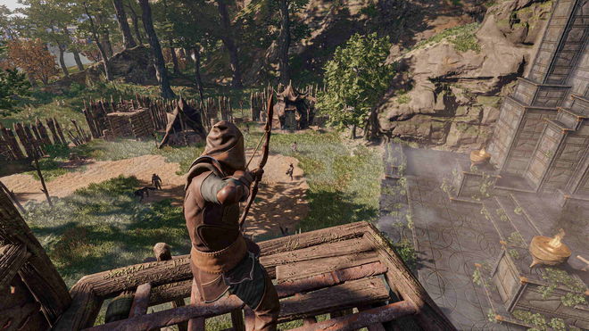 Stamina - player aims at target with bow