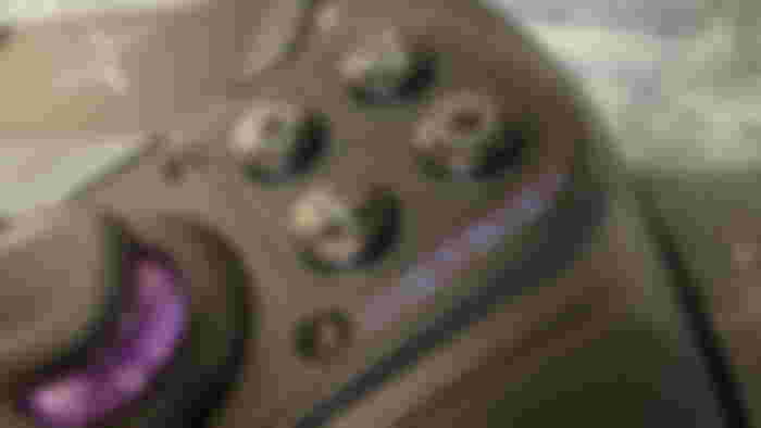 Close-up of the Victrix Pro BFG face buttons