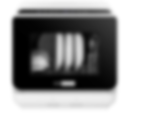 VIVOHOME Compact Dishwasher product image of a white and black countertop dishwasher with a clear front panel.