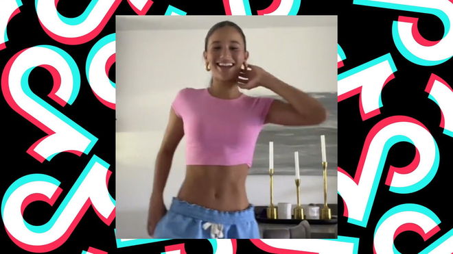 An image of the “Blue Sweatpants” girl on TikTok