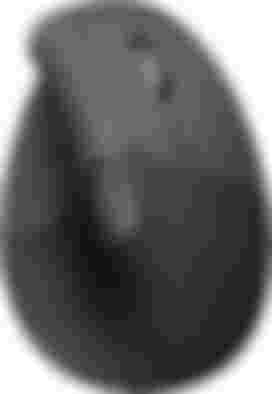 Logitech Lift product image of an all-black vertical mouse.
