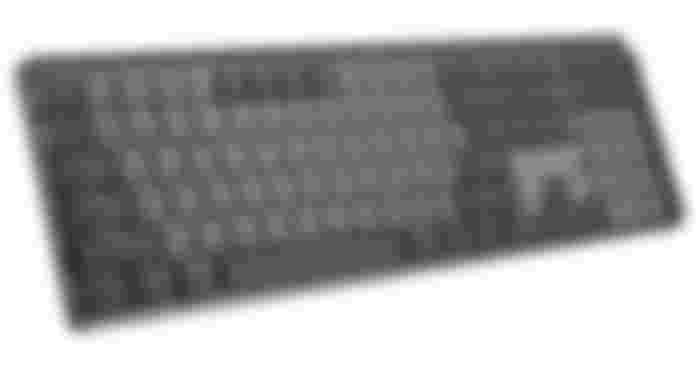 Logitech MX Mechanical product image of a black keyboard with black and grey mechanical keys.