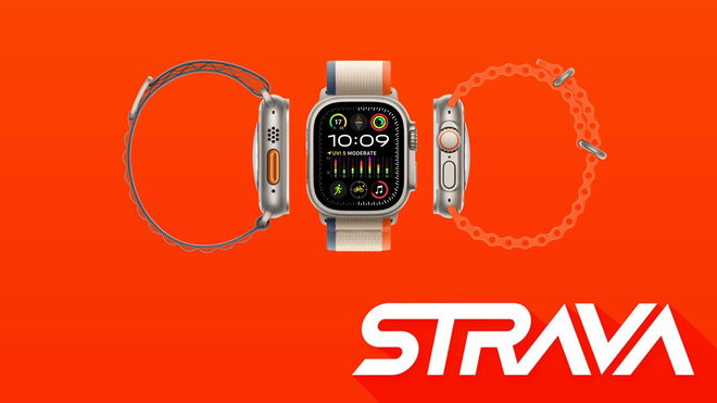 connect Apple Watch to Strava - An image of Apple watch and Strava logo