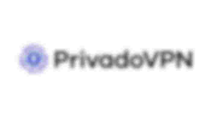 Privado VPN logo in black with a purple emblem on the left side.