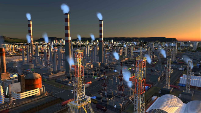 Industrial area of a city in Cities Skylines 2