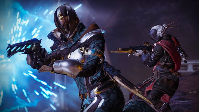 An image of two masked and fully-suited Destiny 2 characters holding guns - error codeGuitar