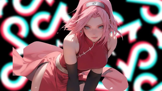 An image of Sakura who is associated with the TikTok Sraka filter