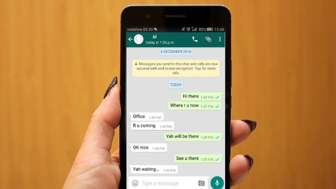 Edit WhatsApp messages - An image of a WhatsApp chat on smartphone