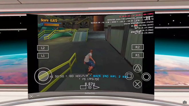 PS2 Tony Hawk game being played on a Meta Quest 2 headset.