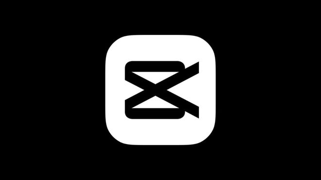 CapCut logo on black background