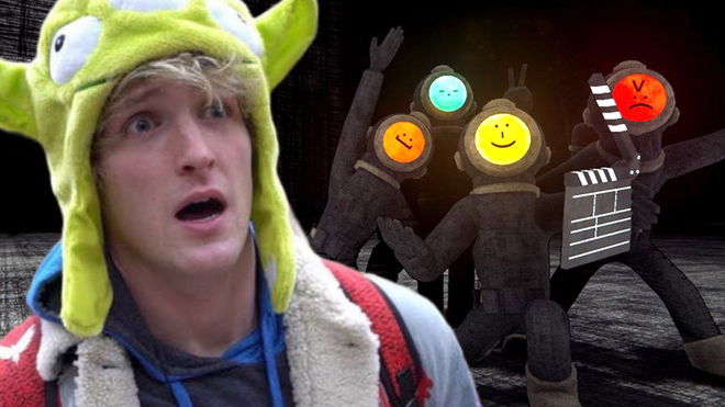 Logan Paul reacting to Content Warning NPCs posing 