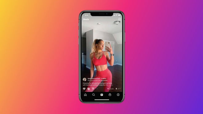 An image of Reels on Instagram on an iPhone - disable
