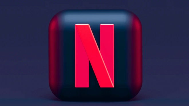 Netflix Logo in a 3D render on a night sky background 