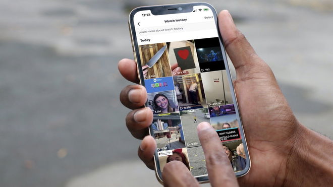 An image of a person trying to use TikTok after ban on an iPhone