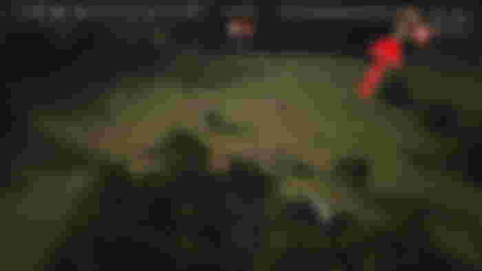 Manor Lords first person: An in-game screenshot of the over-world map interface with a red arrow pointing towards the visit mode icon.