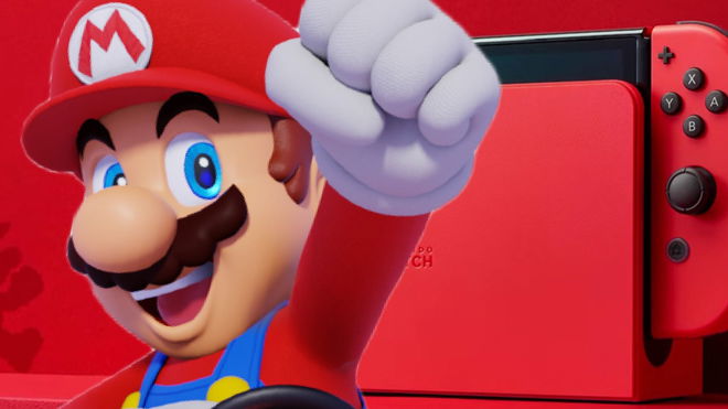 Mario whooping on a Nintendo Switch