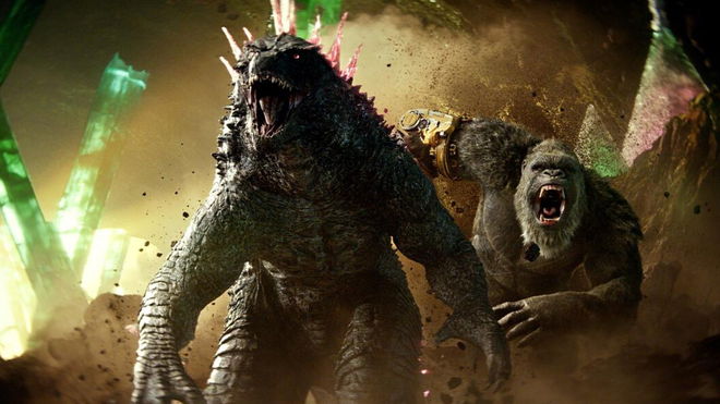 Godzilla and Kong running towards the camera in Godzilla x Kong The New Empire trailer