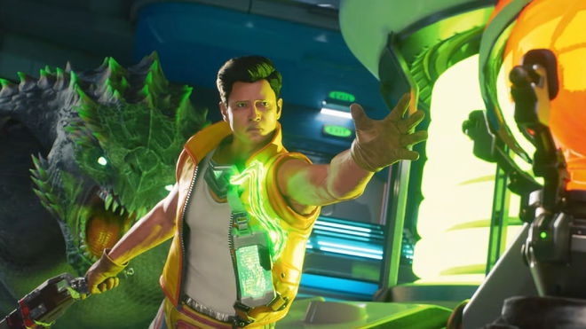Guy character being chased by a monster and grabbing a Biocore in Ascendant