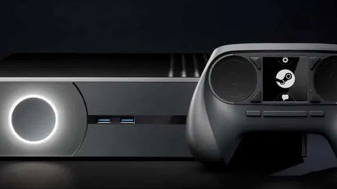 Steam Console concept image in black.