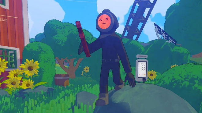 Character holding a tool in Content Warning press image