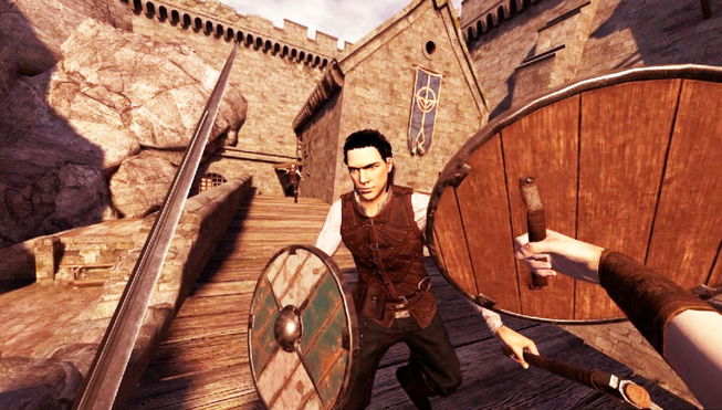 Is Blade and Sorcery on Quest 3 - picture of a VR character attacking an enemy