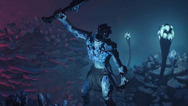 Best Enshrouded builds - Enemy holds up a weapon