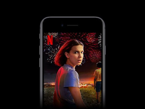 An image featuring a Netflix show being played on an iPhone screen