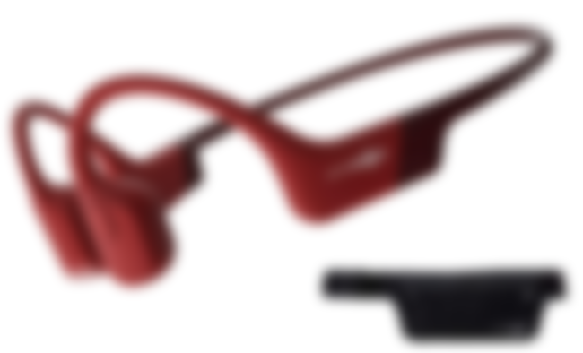 Best bone conduction headphones - Shokz product image of wireless red wrap-around headphones