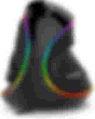 DeLUX Ergonomic Vertical Mouse product image of a black vertical mouse with RGB lighting.